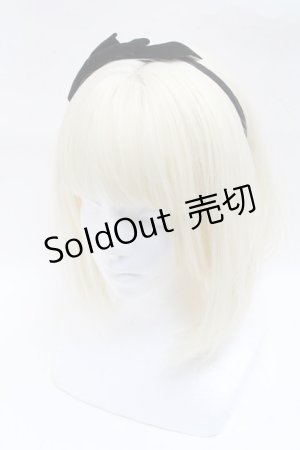 画像: LOLITA / ベロアリボンカチューシャ  黒 S-25-03-11-012-LO-AC-HR-ZS