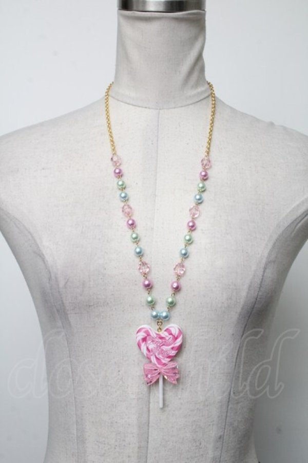 画像1: Angelic Pretty / POP Heartロリポップネックレス  ピンク S-25-03-11-016-AP-AC-HR-ZS (1)