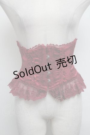 画像: ATELIER PIERROT / Frill Short Corset  ワイン S-25-03-11-025-EL-TO-HR-ZS