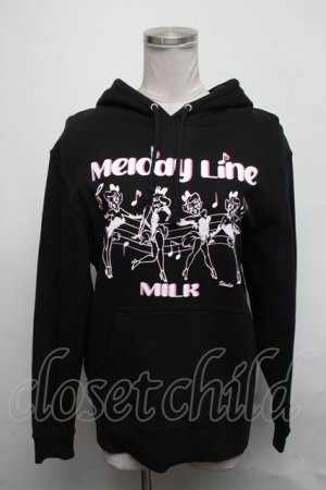画像: MILK / melody lineパーカー  黒 S-25-03-11-037-ML-TO-HR-ZT055