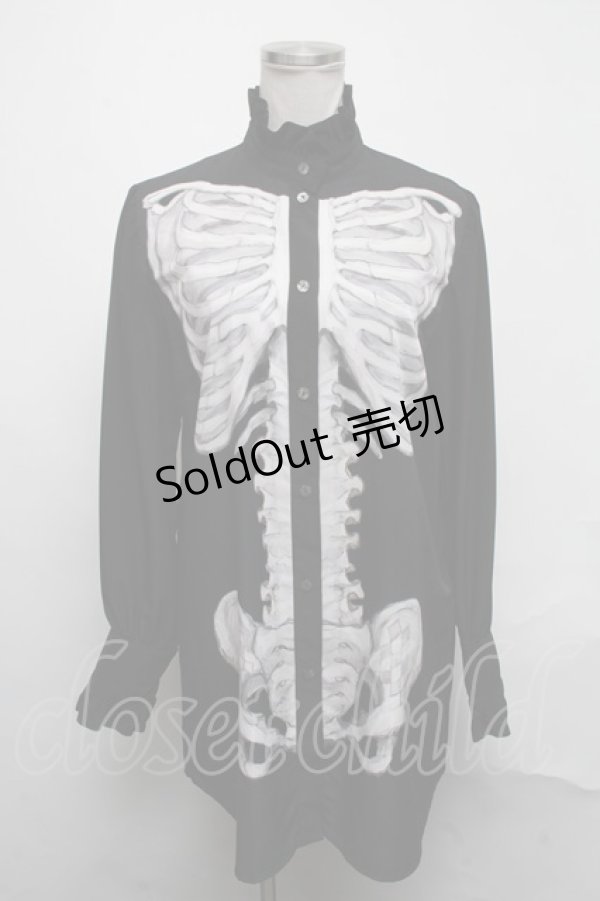 画像1: Royal Princess Alice / Dark Alice Tea Party・まくらくらまコラボブラウス  黒 S-25-03-11-040-LO-BL-AS-ZS (1)