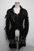 画像1: PUNK RAVE / 異素材切替コート  黒 S-25-03-11-045-PU-BL-AS-ZS (1)
