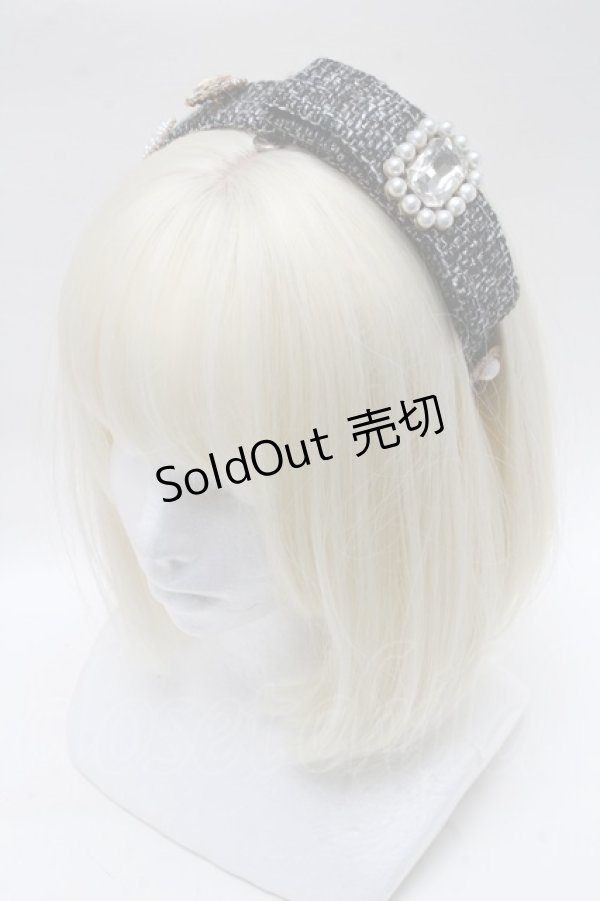 画像1: Swankiss / SX elegant tweed カチューシャ  黒 S-25-03-13-006-CA-AC-HR-ZS (1)