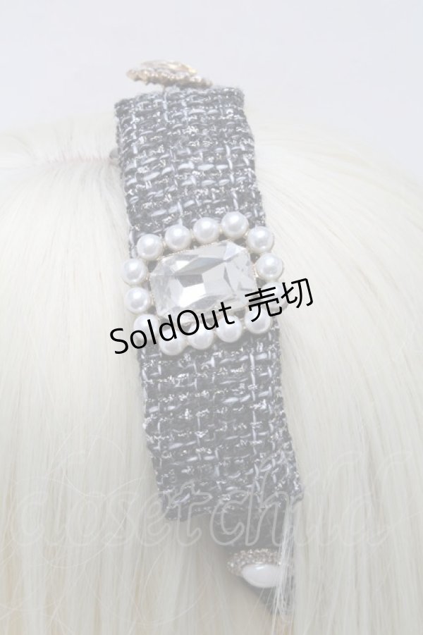 画像2: Swankiss / SX elegant tweed カチューシャ  黒 S-25-03-13-006-CA-AC-HR-ZS (2)