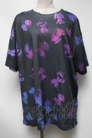 画像: NieR Clothing / 総柄トップス  黒 S-25-03-13-052-PU-TS-HR-ZS