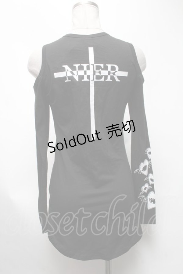 画像2: NieR Clothing / 肩開き編み上げトップス  黒 S-25-03-13-053-PU-TO-HR-ZS (2)