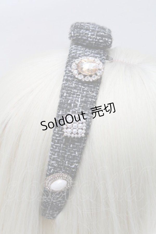 画像3: Swankiss / SX elegant tweed カチューシャ  黒 S-25-03-13-006-CA-AC-HR-ZS (3)
