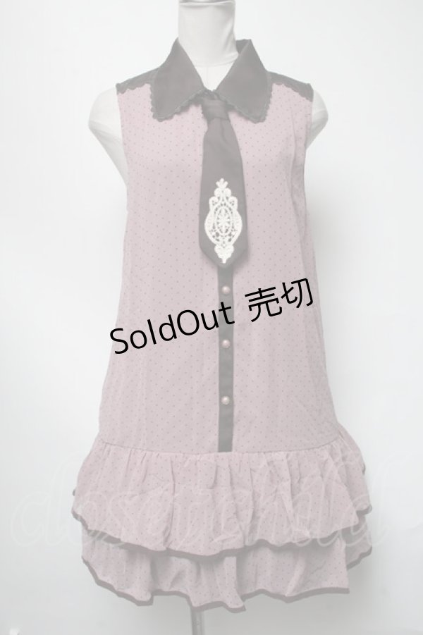 画像1: axes femme POETIQUE / ドットシフォンノースリーブワンピース  ピンク S-25-03-13-067-AX-BL-HR-ZS (1)