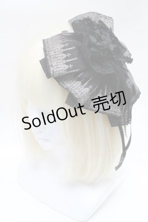 画像: Moi-meme-Moitie / ネオゴシックアーチミニプリントヘッドドレス（2018年）  黒 S-25-03-13-008-MO-AC-AS-ZS