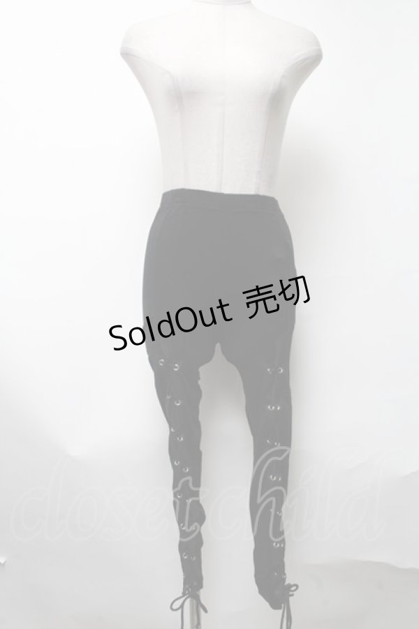 画像1: KRY CLOTHING / 編み上げレギンス  黒 S-25-03-13-088-EL-PA-AS-ZS (1)