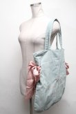 画像2: Maison de FLEUR / デニムダブルリボントートバッグ  ブルー S-25-03-13-024-LO-BG-HR-ZS (2)