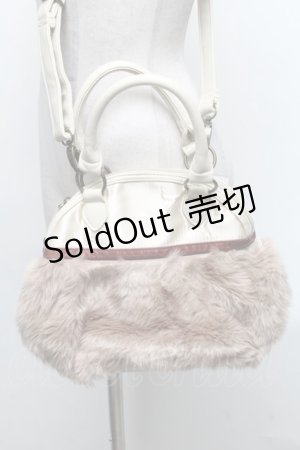 画像: axes femme / ファーｘレース2wayバッグ  オフ S-25-03-13-029-AX-BG-HR-ZS