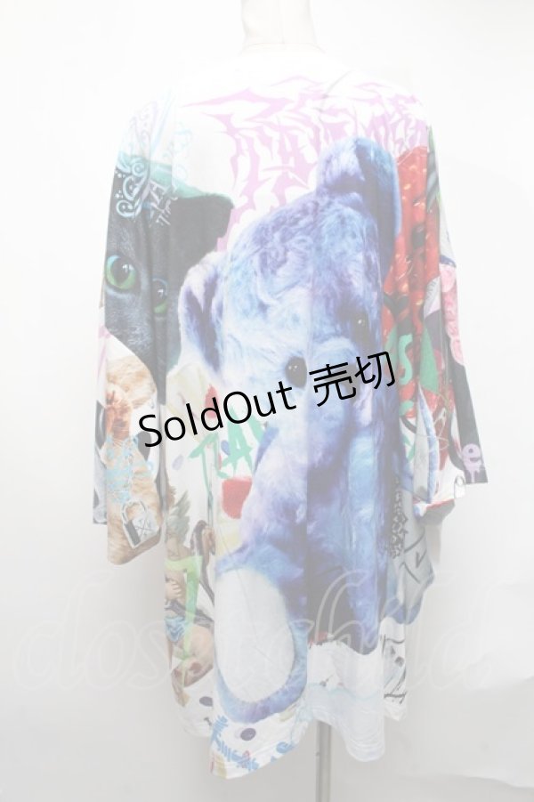 画像2: TRAVAS TOKYO / グラフィック総柄スーパービッグTシャツ  白 S-25-03-13-031-PU-TO-HR-ZS (2)