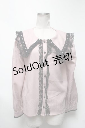 画像: MA*RS / ハートレース襟ブラウス  ピンク S-25-03-13-040-EL-BL-AS-ZS