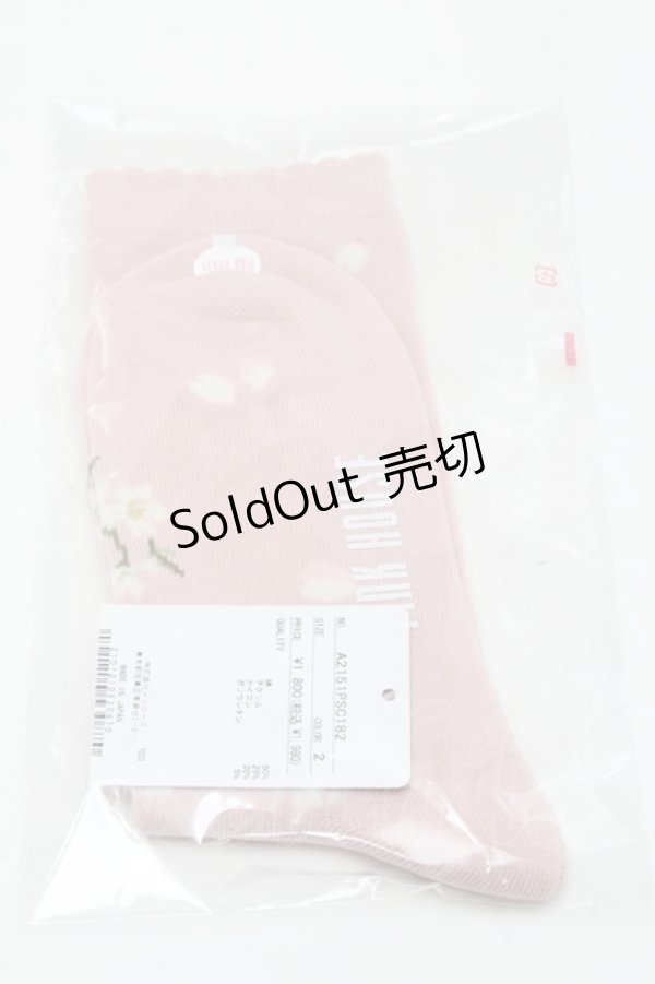 画像2: PINK HOUSE / 桜Teddyソックス  ピンク S-25-03-13-005-LO-ZA-HR-ZS (2)