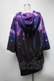 画像2: TRAVAS TOKYO / 宇宙たれくまプリントハーフスリーブフーディー  黒ｘ紫 S-25-03-13-044-PU-TS-HR-ZS (2)