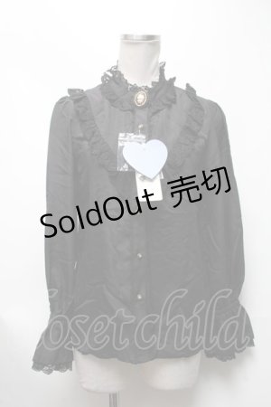 画像: axes femme kawaii / ジェルブロワ・ローズブラウス  黒 S-25-03-13-046-AX-BL-HR-ZS
