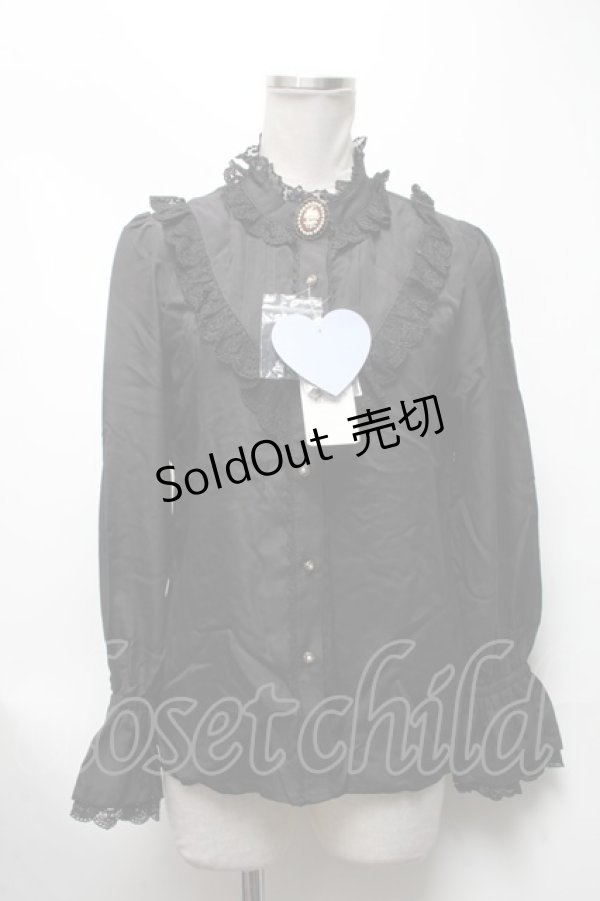 画像1: axes femme kawaii / ジェルブロワ・ローズブラウス  黒 S-25-03-13-046-AX-BL-HR-ZS (1)