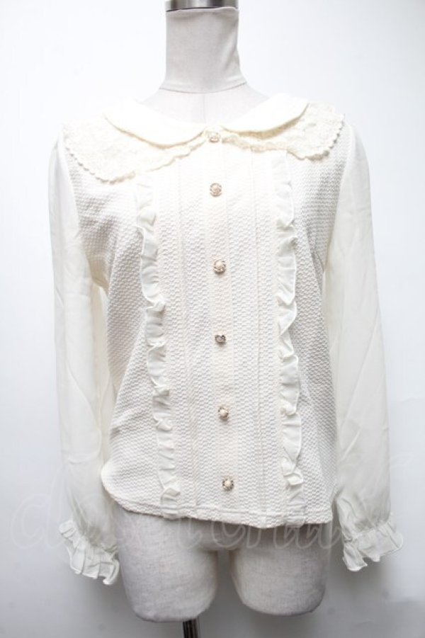 画像1: axes femme POETIQUE / レースカラーブラウスプルオーバー  オフ S-25-03-15-041-AX-TO-HR-ZS (1)