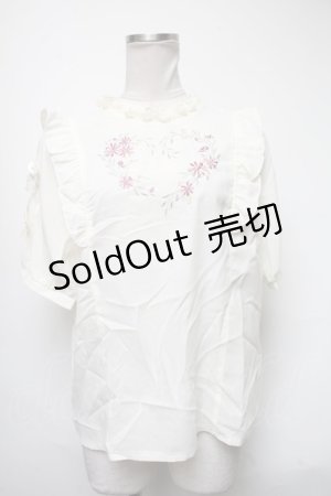 画像: axes femme POETIQUE / フラワーハート刺 ブラウス  キナリ S-25-03-15-043-AX-BL-HR-ZS