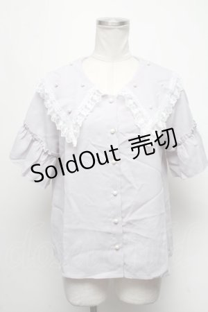 画像: axes femme / パールビッグ襟ブラウス  ラベンダー S-25-03-15-050-AX-BL-HR-ZI