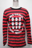 画像1: PUNK / ボーダースカルプリントTシャツ  黒ｘ赤 S-25-03-15-069-PU-TS-HR-ZS (1)
