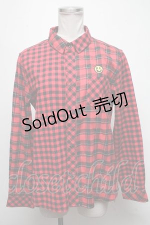 画像: WORLD WIDE LOVE！(Rydia) / チェック柄シャツ  赤ｘ黒 S-25-03-15-070-PU-BL-HR-ZS