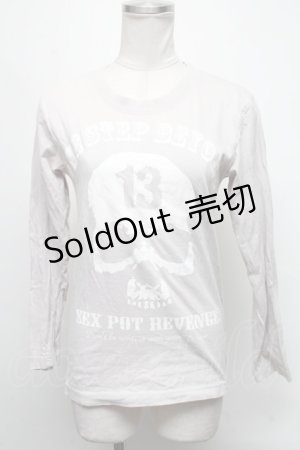 画像: SEX POT ReVeNGe / スカルプリントカットソー  グレー S-25-03-15-074-SP-TS-HR-ZS