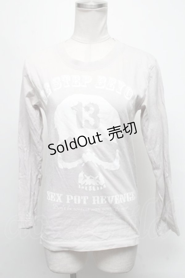 画像1: SEX POT ReVeNGe / スカルプリントカットソー  グレー S-25-03-15-074-SP-TS-HR-ZS (1)