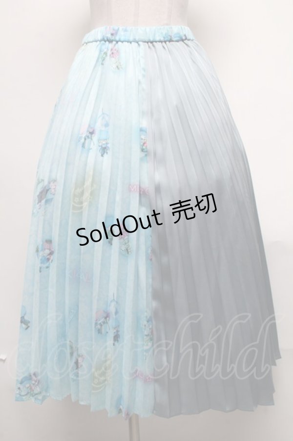 画像1: MILK / Kiki&Lala Masquerade DISCOバイカラープリーツスカート  サックス S-25-03-15-087-ML-SK-AS-ZS (1)