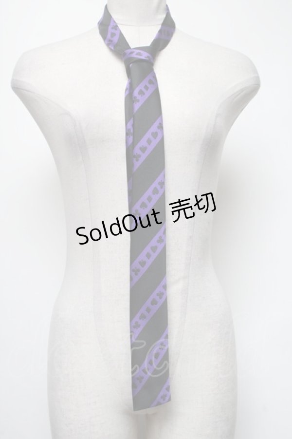 画像1: PEACE NOW / トランプマーク柄ネクタイ  黒ｘ紫 S-25-03-15-013-PU-BG-HR-ZS (1)