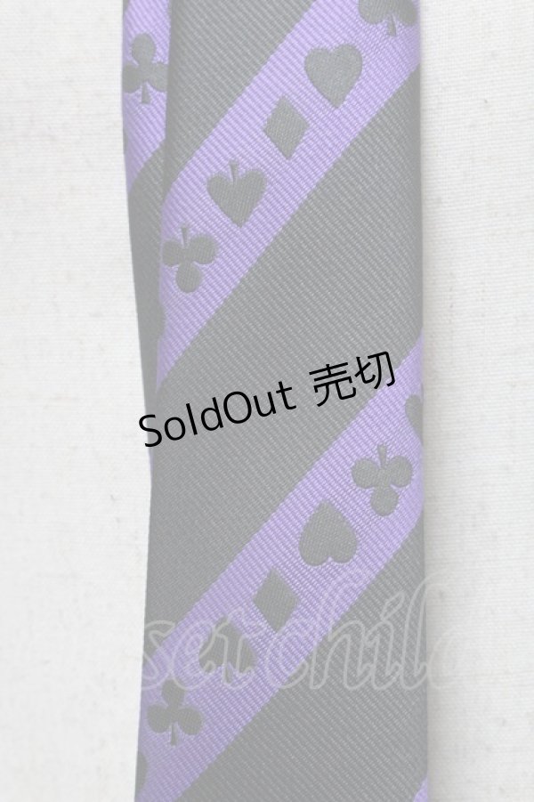 画像2: PEACE NOW / トランプマーク柄ネクタイ  黒ｘ紫 S-25-03-15-013-PU-BG-HR-ZS (2)