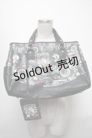 画像: GOTH / 不思議の国のアリスハンドバッグ  黒 S-25-03-15-032-GO-ZA-HR-ZS