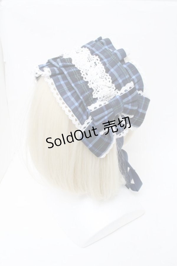 画像2: axes femme kawaii / タータンチェックヘッドドレス  ブルー S-25-03-17-005-AX-AC-HR-ZS (2)