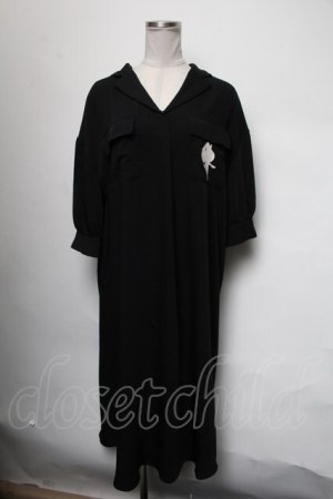 画像: NieR Clothing / 刺繍ロングワンピース  黒 S-25-03-17-049-PU-JA-HR-ZS