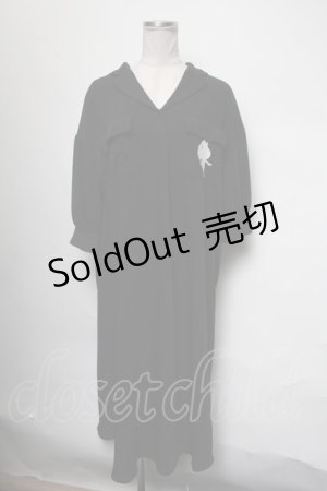画像: NieR Clothing / 刺繍ロングワンピース  黒 S-25-03-17-049-PU-JA-HR-ZS