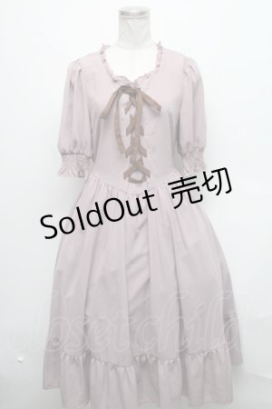 画像: m petit by misako / AMレースアップワンピース  ピンク S-25-03-17-055-LO-OP-AS-ZS