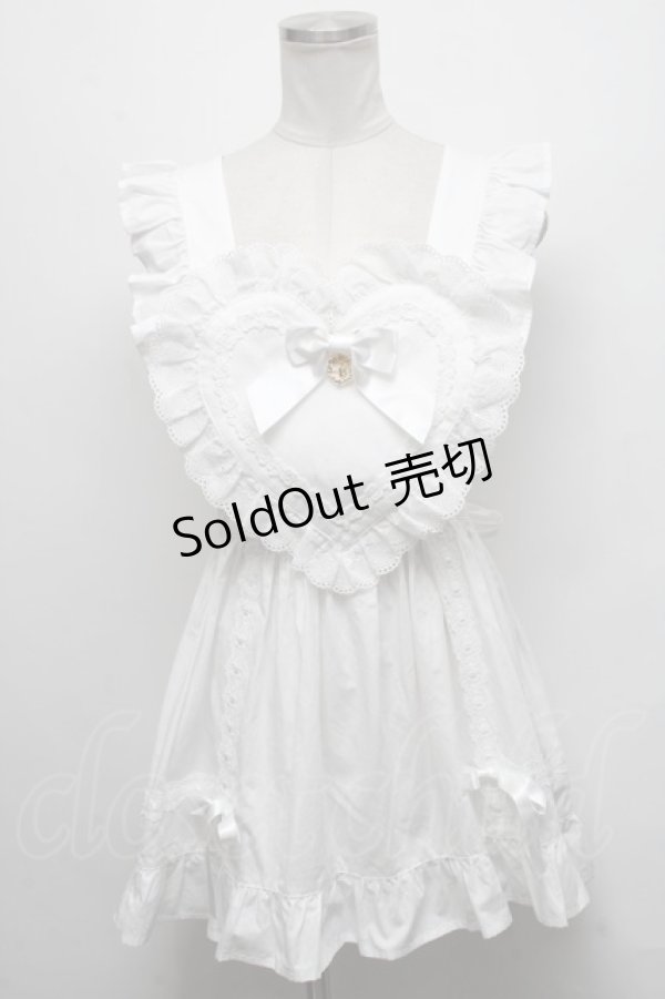 画像1: BABY,THE STARS SHINE BRIGHT / ハートエプロン  白 S-25-03-17-065-BA-OP-HR-ZS (1)