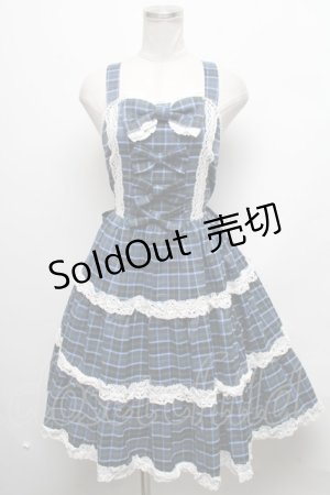 画像: axes femme kawaii / タータンチェックジャンスカ  ブルー S-25-03-17-074-AX-OP-HR-ZS