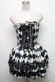 画像1: ATELIER PIERROT / "Diamond Circus"ミニコルセットワンピース  黒ｘ白 S-25-03-17-077-EL-OP-HR-ZS (1)