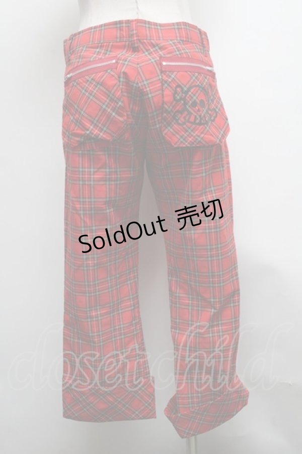 画像2: PEACE NOW / タータンチェックハーフパンツ  赤 S-25-03-17-081-PU-PA-HR-ZS (2)