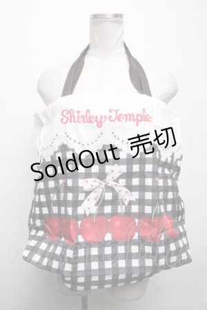 画像: Shirley Temple / チェリーｘギンガムチェックエコバッグ  黒ｘ白 S-25-03-17-010-ET-BG-HR-ZS