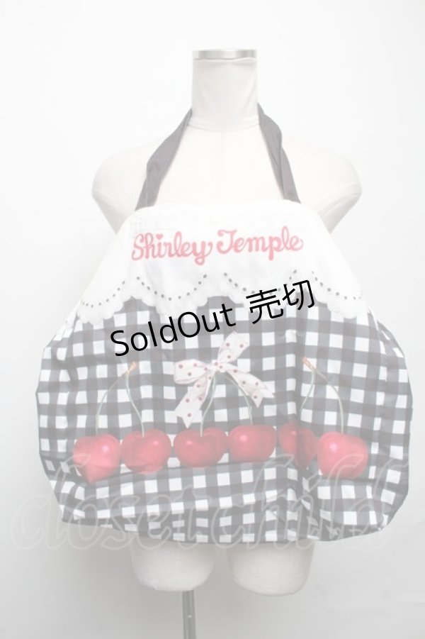 画像2: Shirley Temple / チェリーｘギンガムチェックエコバッグ  黒ｘ白 S-25-03-17-010-ET-BG-HR-ZS (2)