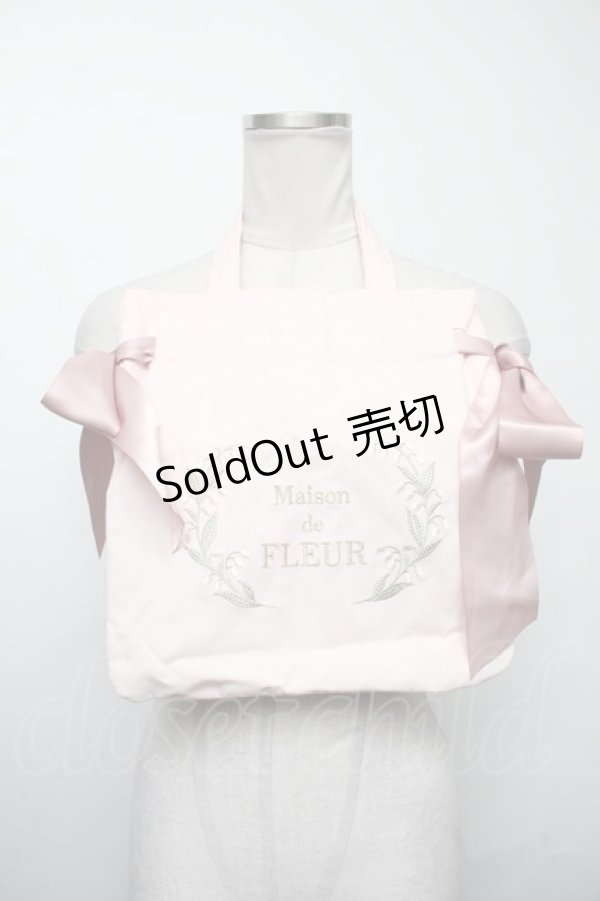 画像1: Maison de FLEUR / すずらんダブルリボントートバッグ  ピンク S-25-03-17-011-LO-BG-AS-ZS (1)