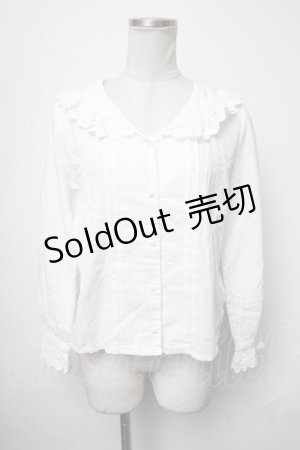 画像: axes femme POETIQUE / コットンレースブラウス  白 S-25-03-17-023-AX-BL-AS-ZS