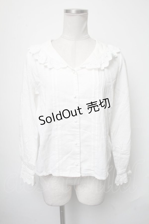 画像1: axes femme POETIQUE / コットンレースブラウス  白 S-25-03-17-023-AX-BL-AS-ZS (1)