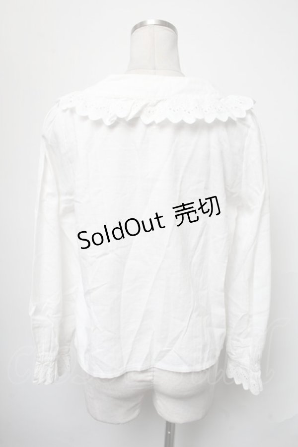 画像2: axes femme POETIQUE / コットンレースブラウス  白 S-25-03-17-023-AX-BL-AS-ZS (2)