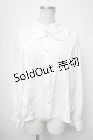 画像: axes femme kawaii / スタンドカラーフリルリボンブラウス  白 S-25-03-17-025-AX-BL-HR-ZS
