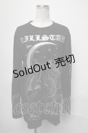 画像: KILL STAR / プリントカットソー  黒 S-25-03-17-041-SL-TO-AS-ZS