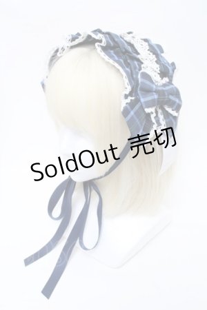 画像: axes femme kawaii / タータンチェックヘッドドレス  ブルー S-25-03-17-005-AX-AC-HR-ZS